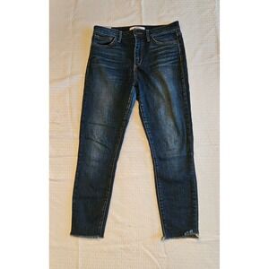 Sam Edelman The Stiletto Jeans Womens 28 Blue High Rise Skinny Crop Raw Hem
